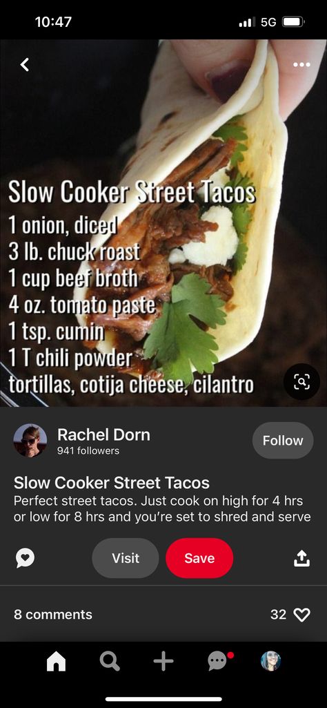 Street Taco Meat, Meat Recipes Easy, Street Tacos Recipe, Street Taco Recipe, Street Taco, Taco Meat Recipes, Slow Cooker Recipes Dessert, Easy Meat Recipes, Cotija Cheese