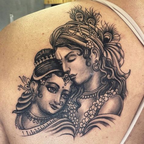 200+ Hindu Tattoos For Men and Women (2022) - TattoosBoyGirl Radha Tattoo, Radhe Krishna Tattoo, Radha Krishna Tattoo Design, Kd Tattoo, Radha Krishna Tattoo, Krishna Tattoo Design, Rocky Tattoo, Yogi Tattoo, Aliens Tattoo