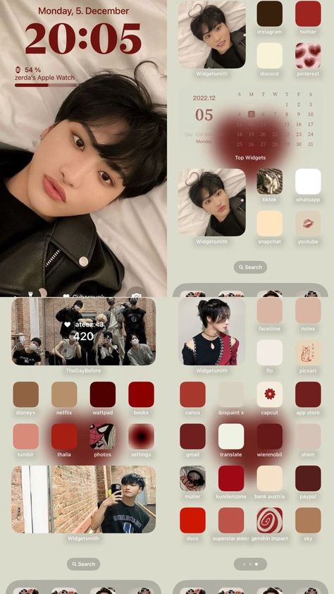 Seonghwa Phone Layout, Ateez Themed Wallpaper, Ateez Themed Phone, Ateez Widget Ideas, Ateez Iphone Layout, Ateez Ios Layout, Ateez Phone Theme, Ateez Widget Icons, Ateez Homescreen Layout