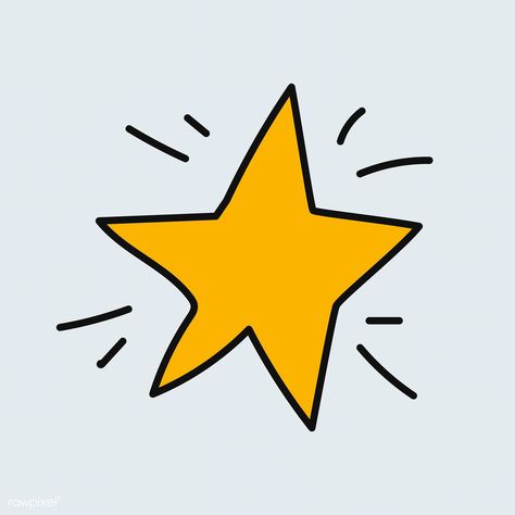 Hand drawn yellow star vector | free image by rawpixel.com / Adj #vector #vectorart Bio Project, Thumbs Up Icon, Social Media Icons Vector, Star Vector, Star Doodle, Stars Background, Doodle Background, Candle Stickers, Star Illustration