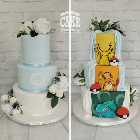 One Piece Wedding Theme, Pokemon Wedding Ideas, Pokemon Wedding Cake, Pokemon Wedding, Nerdy Wedding Cakes, Nerdy Wedding, Anime Wedding, Harry Potter Wedding, Themed Wedding Cakes