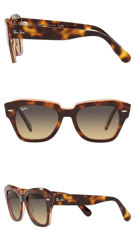 The Ray-Ban RB2186 State Street Square Sunglasses are an embodiment of timeless style, quality craftsmanship, and modern design. Whether you're a trendsetter or a classic connoisseur, these sunglasses offer the perfect blend of iconic aesthetics and contemporary flair. #inspo #rayban #sunglasses State Street, Blue Gradient, Fashion Sunglasses, Trend Setter, Square Sunglasses, Ray Ban, Timeless Fashion, Ray Bans, Modern Design