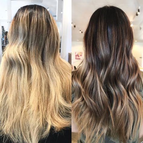 Champagne Blond, Bob Ombre, Reverse Balayage, Dimensional Brunette, Medium Blonde Hair, Balayage Hair Dark, Brunette Balayage Hair, Honey Blonde Hair, Brown Hair Balayage