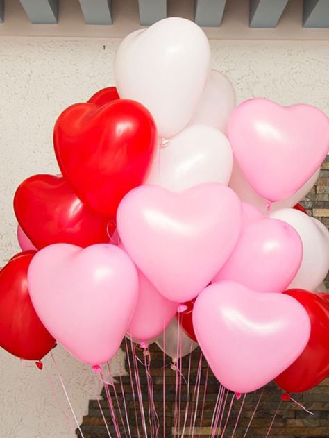 Random Color Heart Shape Balloon 20pcs | SHEIN Girl Baby Shower Centerpieces, Party Inflatables, Wedding Balloon Decorations, Custom Confetti, Love Balloon, Gift Bouquet, Birthday Party Balloon, Pink Balloons, Wedding Balloons