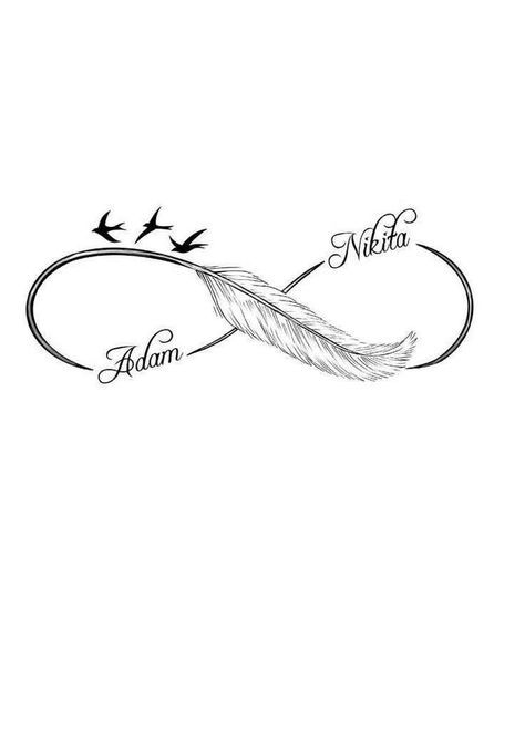 Infinity Name Tattoo, Name Tattoo On Hand, Infinity Tattoo Designs, Saved Tattoo, Hand Tattoos For Girls, Feather Tattoo Design, Tattoo For Son, Bff Tattoos, Infinity Tattoos