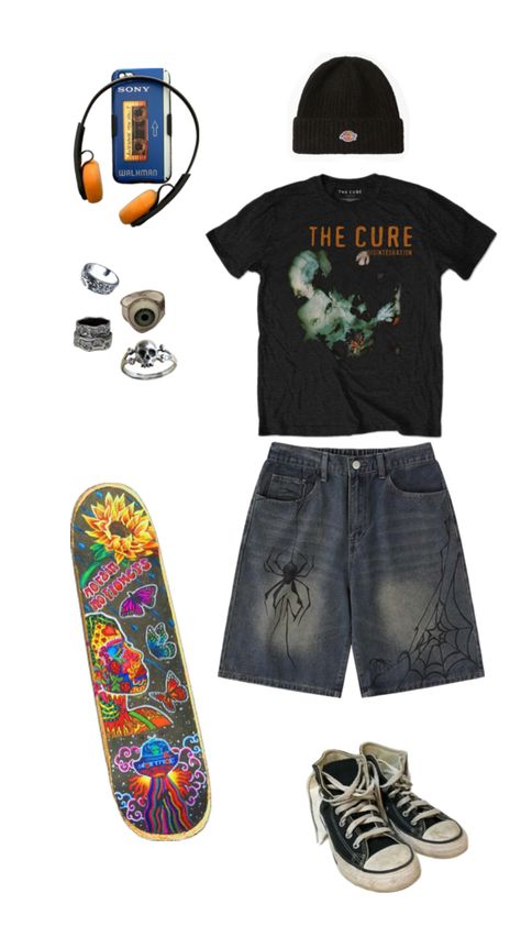 Indie skater boy Indie Skater Boy, Summer Jorts, Skater Fits, Skater Outfit, Skater Outfits, Smells Like Teen Spirit, Skater Boy, Boys Summer Outfits, Easy Trendy Outfits