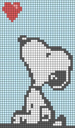 Alpha pattern #114511 | BraceletBook Charlie Brown Tapestry Crochet, Snoopy Crochet Graph, Snoopy Tapestry Crochet Pattern, Peanuts Cross Stitch Patterns, Snoopy Crochet Grid, Snoopy Tapestry Crochet, Snoopy Pixel Grid, Snoopy Graph, Pixel Art Crochet Pattern