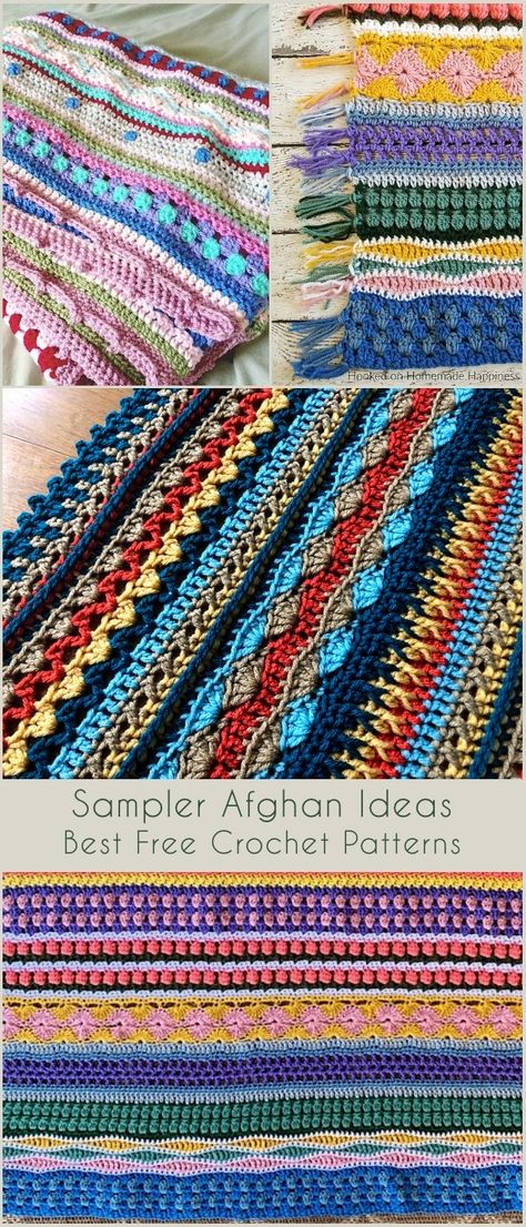 Sampler Afghan Free Crochet Patterns Crochet Sampler Afghan Pattern, Crochet Sampler Afghan, Bohemian Crochet Patterns, Wave Blanket, Unique Crochet Blanket, Crochet Sampler Blanket, Quick Crochet Blanket, Sampler Afghan, Crochet Blanket Ideas