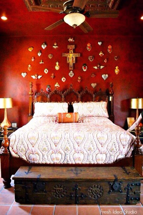 Latina Still Standing! Mexican Bedroom, Hacienda Decor, Rustic Italian Home, Mexican Interior Design, Farmhouse Bedroom Furniture, Mexican Interiors, Spanish Decor, Diy Rustic Home, Mexican Home Decor