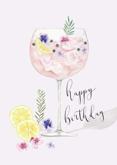 Pretty Illustration, Pretty Birthday Card, Engagement Congratulations, Gin Cocktail, Birthday Chocolates, November Birthday, Alcohol Gifts, Fabulous Birthday, Congratulations Gift