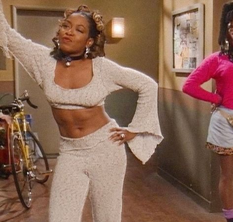 Pamela James Martin Outfits, Martin Outfits 90s, Pam Outfits Martin, Pam From Martin, Tichina Arnold, 90s Party Outfit, 90s Pants, Martin Show, Freakum Dress