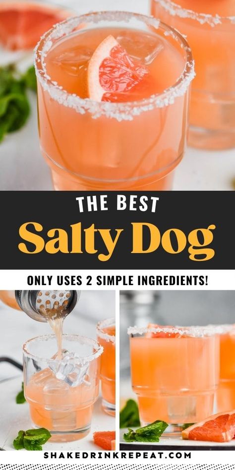 Salty Dog Dog Themed Drinks Puppy Party, Dog Themed Alcoholic Drinks, Dog Inspired Cocktails, Dog Themed Cocktails, Salty Cocktails, Dog Themed Drinks, Alcohol Therapy, Salty Dog Drink, Salty Dog Cocktail Recipe