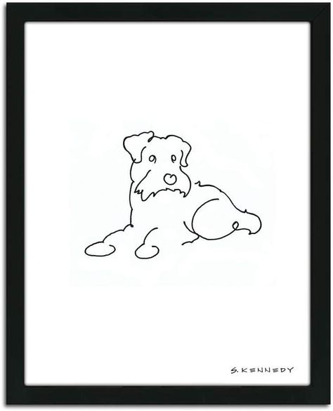 Personal Prints ''Scottish Terrier Line Drawing'' Framed Wall Art Fingerprint Tattoos, Dog Line Drawing, Schnauzer Art, Dog Memorial Tattoos, Dog Outline, Dog Line Art, Drawing Frames, 강아지 그림, Tattoo Outline