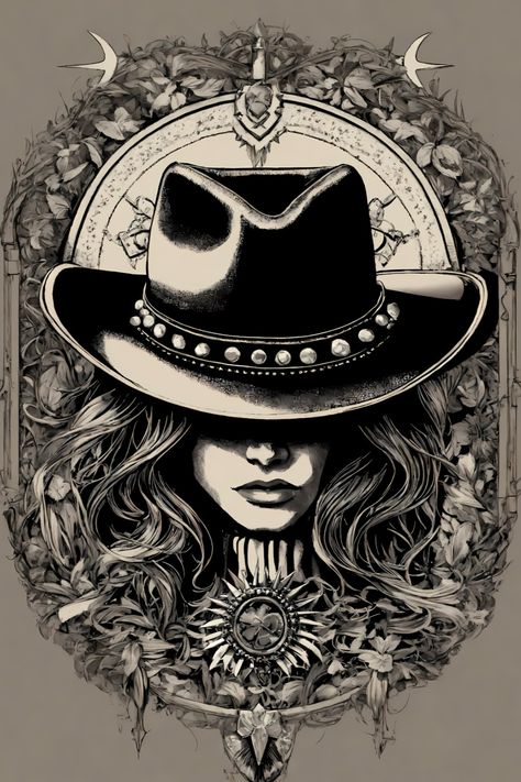 Western Gothic Cowgirl T-Shirt Western Grunge Wallpaper, Cowgirl Skeleton Tattoo, Western Pinup, Gothic Western Decor, Western Witch Aesthetic, Cowgirl Pinup, Goth Western Aesthetic, Western Wallpapers, Gothic Western