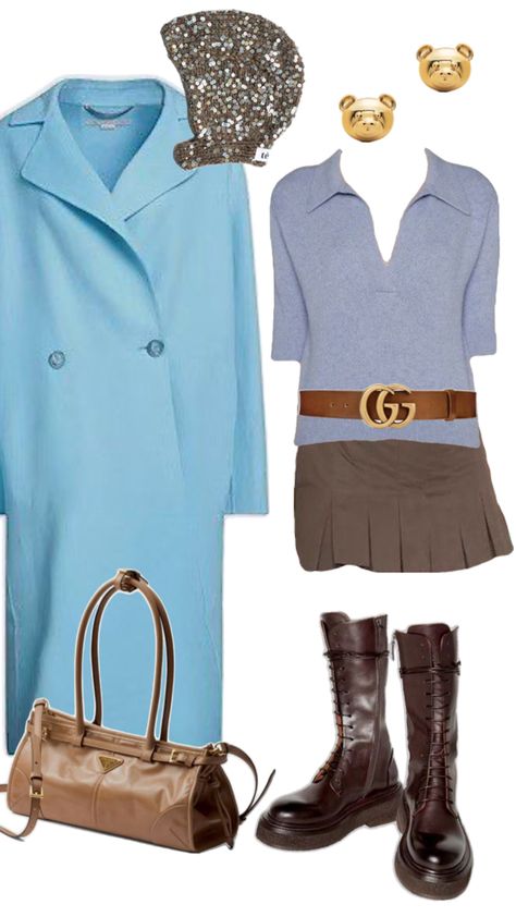 Blue And Brown Outfit, Brown Outfit, Blue And Brown, Sky Blue, Blue, Clothes