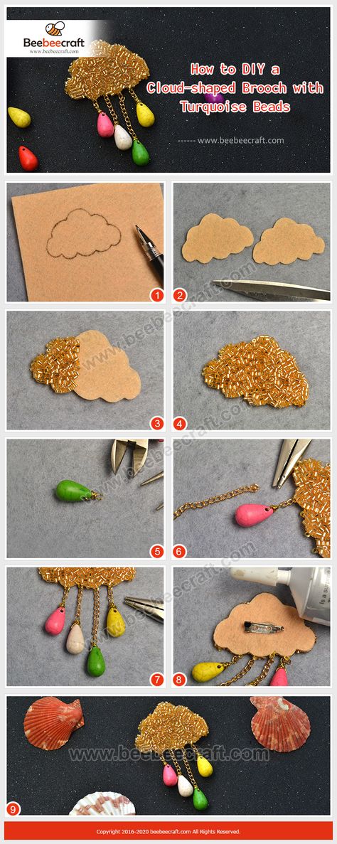 Cute Brooch, Diy Bead Embroidery, Bead Embroidery Tutorial, Brooch Diy, Bead Embroidery Patterns, Felt Brooch, Bead Embroidery Jewelry, Beads Diy, Bugle Beads