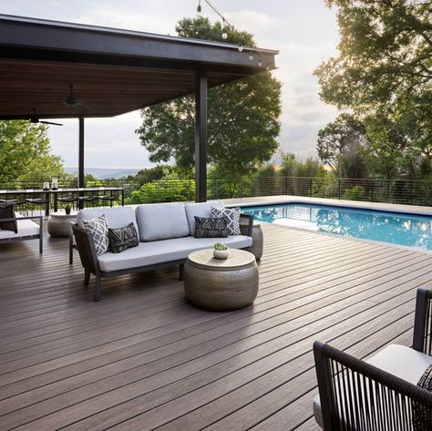 MoistureShield Composite Decking Composite Decking Pool, Pavers Driveway, Composite Decking Designs, Deck Upgrade, Decks Around Pools, Composite Wood Deck, Driveway Pavers, Landscape Pavers, Wood Decking