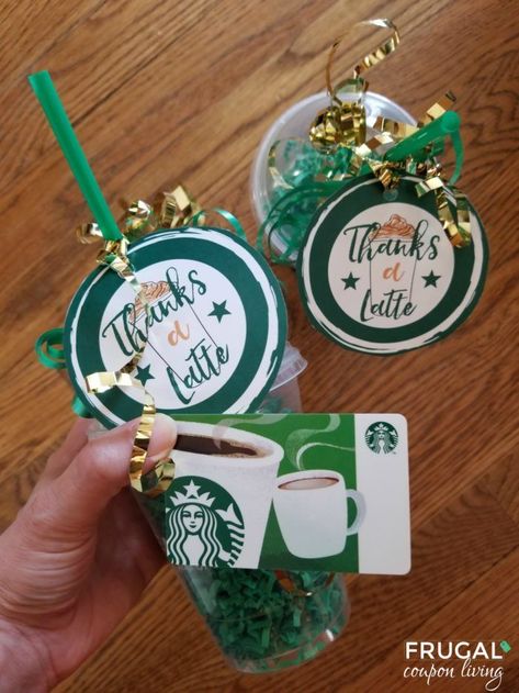 Free Thanks a Latte Printable. This makes an adorable Starbucks Gift Card Tag. Toss in a clear coffee cup and gift to a teacher for teacher appreciation week. Also great for a coach, neighbor or friend! #starbucks #thanksalatte #teachergiftideas #teacherappreciationweek #freebie #gifttag #printable #teacherappreciation #printablegifttag #starbucksgiftideas #giftcard #starbucksgiftcard #teachergift #FrugalCouponLiving Mishloach Manos, Ideas For Teachers, Teacher Appreciation Printables, Cars Ideas, Thanks A Latte, Thanksgiving Decorations Diy, Thanksgiving Cookies, Teachers Diy, Diy Gift Card