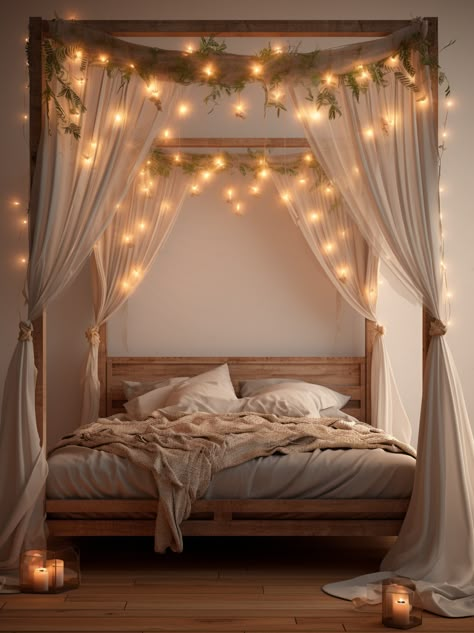 Bed canopy with lights