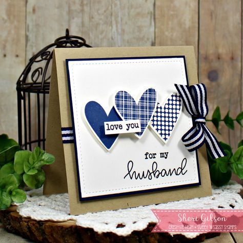 For My Husband by PaperCrafty - at Splitcoaststampers Diy Anniversary Cards, Diy Anniversary Gifts For Him, Valentine Days, Anniversary Cards Handmade, Anniversary Cards For Husband, Husband Card, Husband Birthday Card, Valentine Cards Handmade, Homemade Birthday Cards