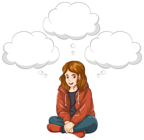 Girl Thinking Vectors & Illustrations for Free Download Thinking Bubble, Person Drawing, Illustration Art Design, Speech Bubbles, Cartoon People, Girl Thinking, People Illustration, Speech Bubble, Cartoon Illustration