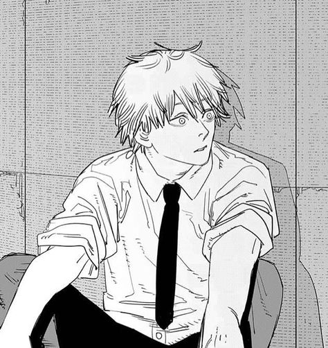 Manga Icon, Chainsaw Man, Chainsaw, Black And White, Wall, White, Black