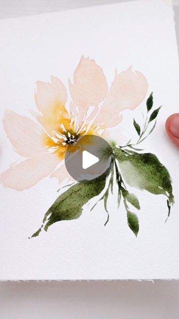 Diy Large Wall Art, Loose Watercolor Paintings, Loose Watercolor Flowers, Watercolor Flowers Tutorial, Art Tutorials Watercolor, Watercolor Video, Watercolor Pictures, Loose Watercolor, Watercolor Flower Art