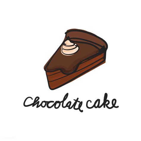 Vector of dessert chocolate cake Food Doodle, Salted Caramel Chocolate Cake, Logo Moodboard, Recipe Book Covers, Cake Icon, Doodle Icons, Cake Vector, Cake Drawing, Food Doodles