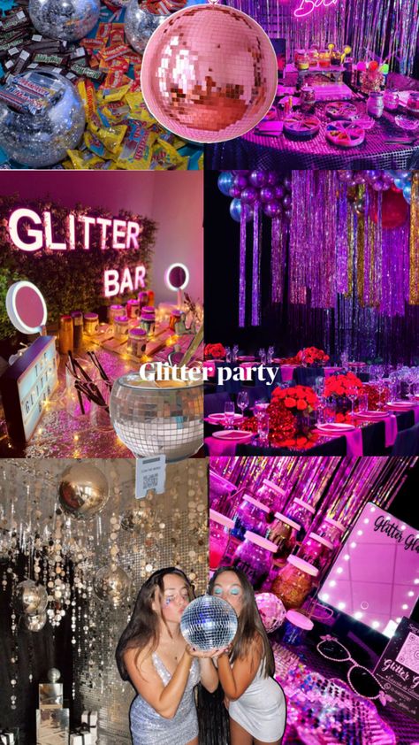 Disco Party Aesthetic, 25th Birthday Ideas For Her, 18th Party Ideas, 21st Birthday Themes, Birthday Sleepover Ideas, 15th Birthday Party Ideas, Neon Birthday Party, Sweet 16 Themes, Disco Birthday Party