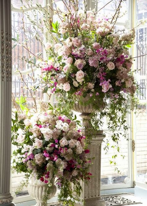 Basket Flower Arrangements, Large Floral Arrangements, Altar Flowers, Large Flower Arrangements, Church Flower Arrangements, Church Flowers, Victorian Flowers, Wedding Ceremony Flowers, Flowers Arrangements