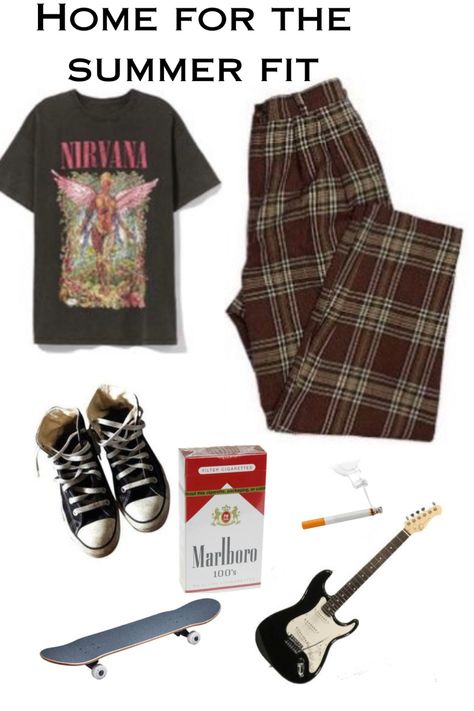 Grunge Summer Outfits Masc, Midwest Emo Summer Outfits, Indie Punk Outfits, Stoners Aesthetic Outfits, Summer Trans Masc Outfits, Mid West Emo Outfits, Indie Goth Outfits, Trans Masc Outfits Summer, Trans Masc Art