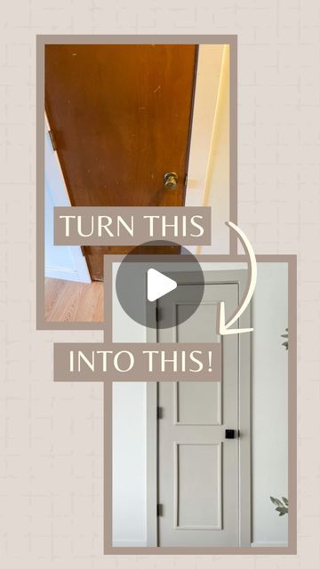 Crystel DIY & Design on Instagram: "I love it when such a simple project can make such a big impact!   Watch as I update my 1970 doors for WAY less than the cost of replacing them!   Comment “closet” for links and be sure to follow along for more fun projects." Diy Door Update, Cheap Doors, Oak Grove, Modern Door, Door Makeover, Old Doors, Bedroom Doors, Diy Door, Door Styles