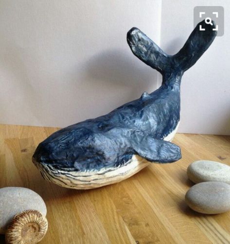 Ceramic Whale, Paper Mache Projects, Paper Mache Animals, Paper Mache Clay, Paper Mache Sculpture, Paper Mache Art, Paper Mache Crafts, Victorian Dollhouse, A Whale