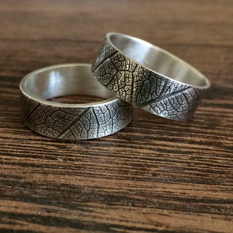 Hand Engraved Rings, Nature Inspired Wedding Ring, Viking Wedding Ring, Leaf Wedding Rings, Black Diamond Wedding Rings, Leaf Wedding Band, Silver Leaf Ring, Mens Wedding Ring, Ring Pattern