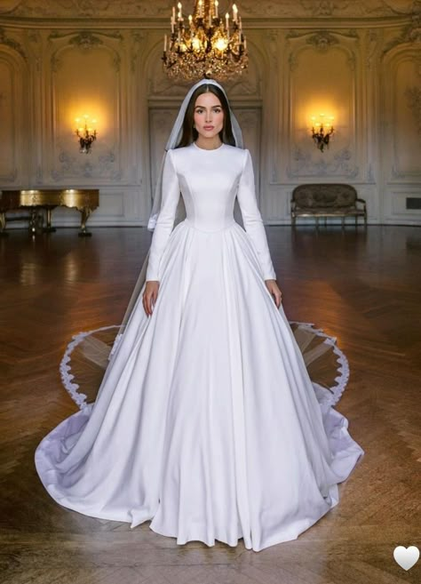 Conservative Wedding Dress, Modest Bridal Dresses, Bridal Veils And Headpieces, First Sketch, Wedding Dress Types, Wedding Ideas Dresses, Olivia Culpo, I Cried, My Wedding Dress