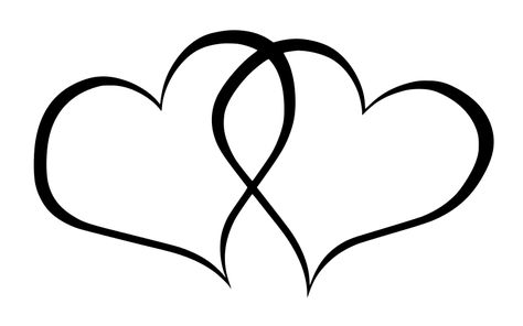 Free Clipart: Double hearts | eb1168 Free Clipart Images, Free Clipart, Clipart Images, Clip Art, Black And White, White, Black, Art