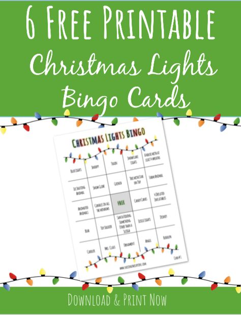 Christmas Lights Bingo: fun game that keeps the kids interested in looking at lights and not the glow of their phone or tablet. I made 6 printable Christmas Lights Bingo cards that you can download and use for your fam. In my post I share a few lessons learned/tips for you to follow including not using spit as a cleaning tool. Not a long post, and I don't make you read the ENTIRE DAMN THING like those recipe sites do before giving you the good.  Enjoy and Happy Holidays😄🎄 Free Printable Cards, Free Christmas Printables, Bingo Cards, Family Traditions, Free Christmas, Lessons Learned, Fun Games, Christmas Printables, Printable Cards