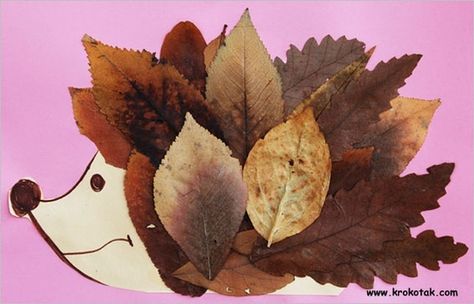 @whitestuff Love this autumn crafty hedgehog to make with daughter after collecting leaves. #wscrafting Leaf Crafts Kids, Collage Nature, Autumn Leaves Craft, Kids Fall Crafts, Fun Fall Crafts, Leaf Crafts, Fall Crafts For Kids, Autumn Crafts, Childrens Crafts