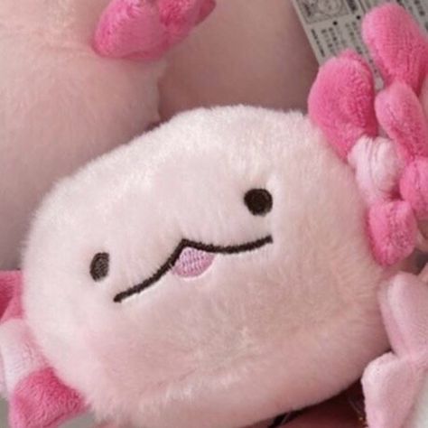 Angelic Accessories, Axolotl Stuffed Animal, Pink Aesthetic Cute, Plushie Keychain, Pink Stuffed Animals, Pink Keychain, Cute Squishies, Oc Stuff, Kawaii Things