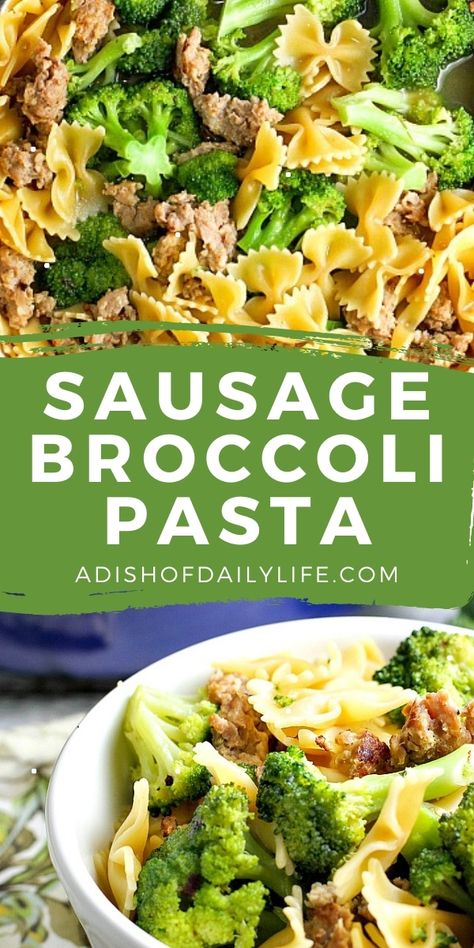 Sausage Broccoli Pasta, One Pot Sausage, Sausage And Broccoli, Sausage Broccoli, Broccoli Pasta Recipe, Broccoli Pasta, Dinner On A Budget, Sweet Italian Sausage, One Pot Meal