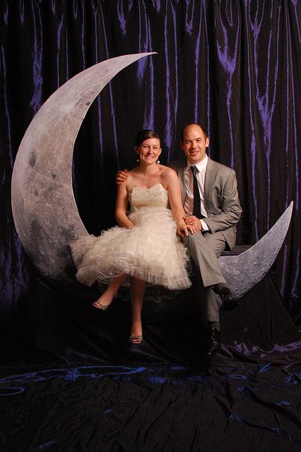 465 Starry Night Prom, Prom Planning, Sitting On The Moon, Prom Themes, Vintage Photo Booths, Moon Wedding, Prom Theme, Paper Moon, Offbeat Bride