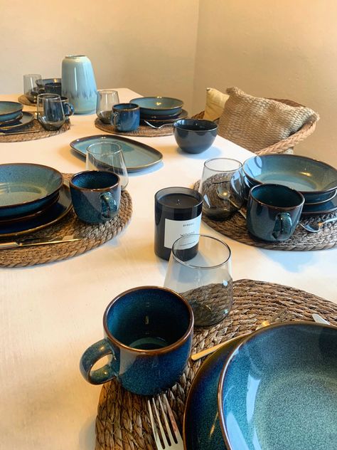 Table ware GLADELIG IKEA Blue Nordic Table Setting, Ikea Dinnerware, Blue Dinnerware Sets, Brown Dinnerware, Table Settings Everyday, Crockery Set, Diner Table, Blue Dinner Plates, Dining Ware