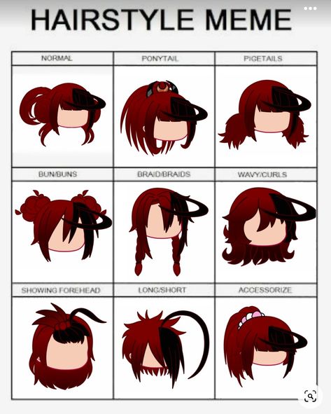 Gacha Club Hair Ideas Grunge, Club Life Hair, Gacha Club Hair Hacks, Clothes Gacha Club, Gacha Fits, Gacha Hacks, Two Color Hair, Hair Meme, Gacha Hair