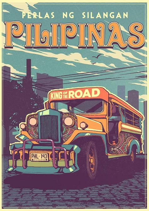 Design Deals - Tatak Pinoy Rides on Behance Wikang Pambansa, Retro Posters For Room, Retro Futurism Art, Posters For Room, Futurism Art, Filipino Art, Philippine Art, Philippines Culture, Retro Posters