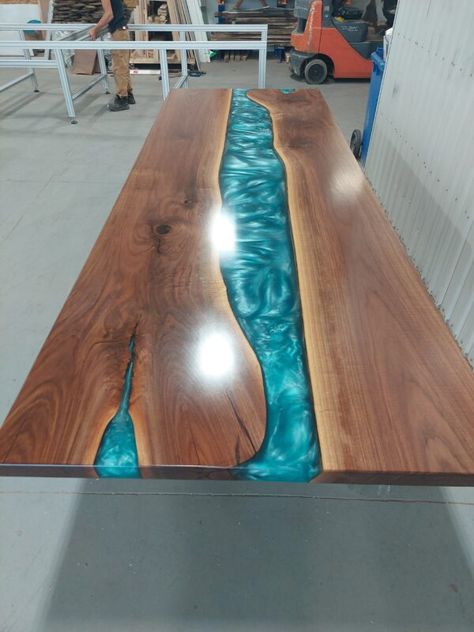 Large Walnut 12ft x 4ft Epoxy River Dining Table Tree Types, Coffee Table Kitchen, Furniture Cleaner, Epoxy Table, Epoxy Resin Table, Walnut Table, Blue River, Kitchen Dining Tables, Live Edge Table