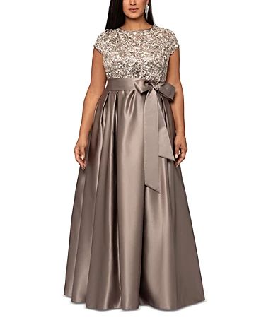 Plus Size Dresses for Women - Macy's Gown For Plus Size Women, Satin Ballgown, Plus Size Ball Gown, Off Shoulder Gown, Gown Skirt, Beaded Cocktail Dress, Full Length Gowns, Ball Gown Skirt, Embellished Gown