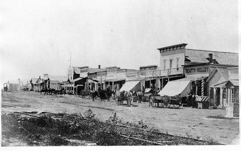 Dodge City, Kansas: View of Front Street in Dodge City, Kansas. Date: Between 1870 and 1880 Dodge City Kansas, Old Western Towns, Old West Town, Old West Photos, Wyatt Earp, West Town, Dodge City, Western Town, Wilde Westen