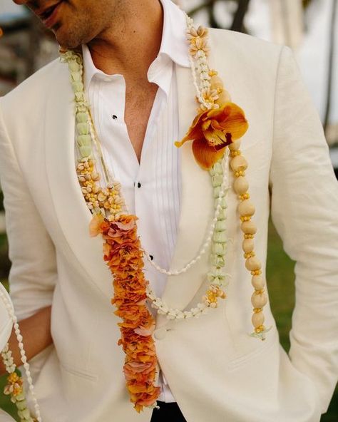 Groom Lei, Wedding Leis, Samoan Wedding, Polynesian Wedding, Wedding Lei, Tropical Wedding Inspiration, Wedding Hawaii, Instagram Men, Pink Day