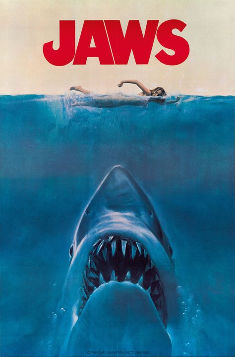 Old Movie Poster, Jaws Movie, Old Movie Posters, Retro Film, Cinema Posters, Horror Movie Posters, Movie Wallpapers, Poster Pictures, Poster Artwork