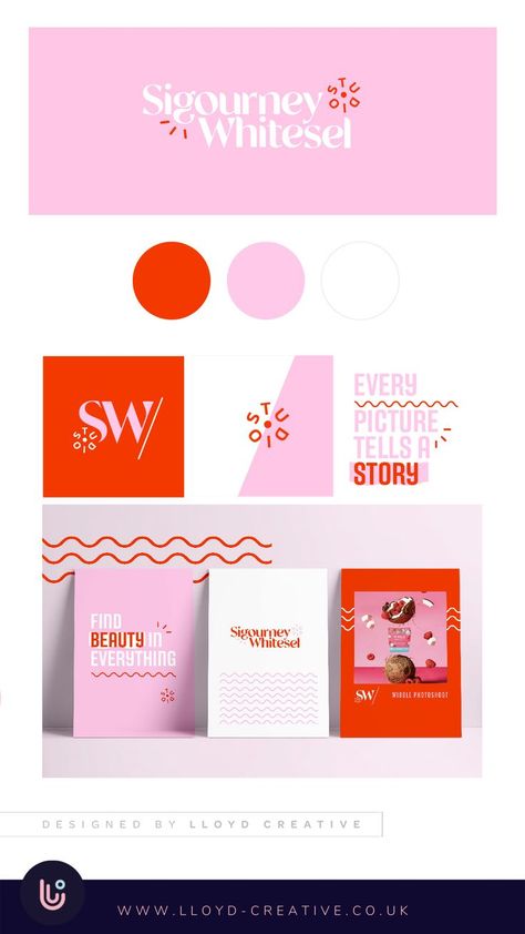 Feminine brand board concept for a female-led food and product photography business. Logo design, brand identity ideas, fun and colourful branding, pink and red branding, creative brand design Photography Business Logo, Colourful Branding, Red Branding, Feminine Brand, Creative Branding Design, Design Brand Identity, Food Branding, Brand Board, Color Inspo